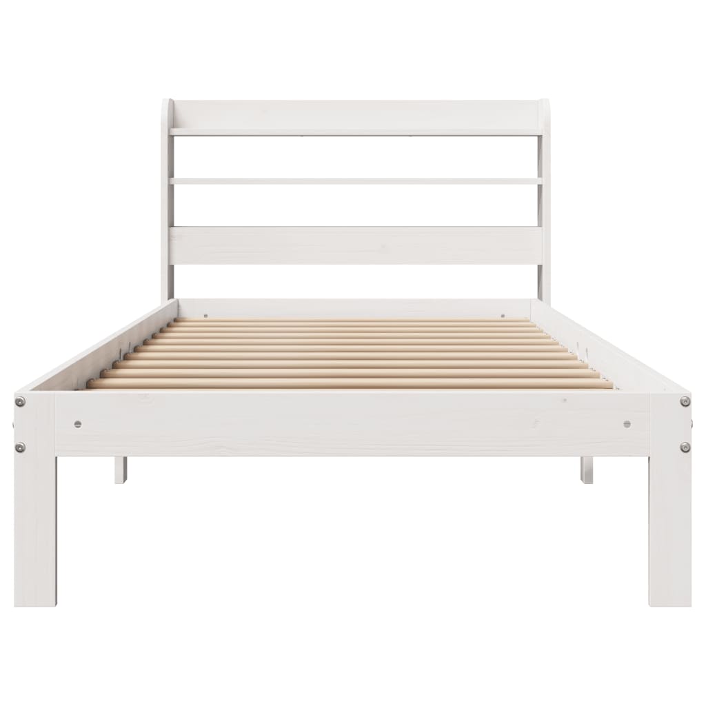 Bed Frame with Headboard without Mattress White 100x200 cm